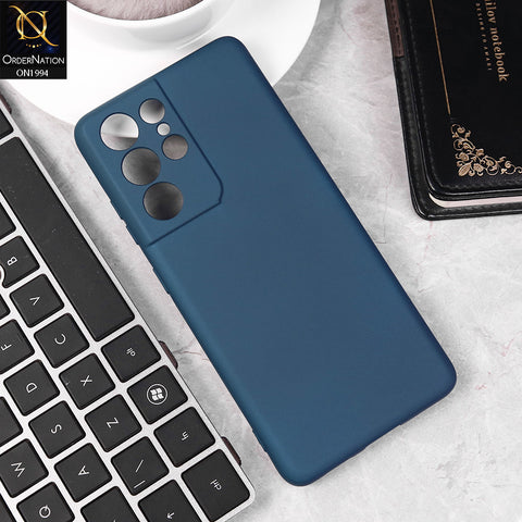 Samsung Galaxy S21 Ultra 5G Cover - Blue -  Matte Shockproof Sillica Gel Soft Case