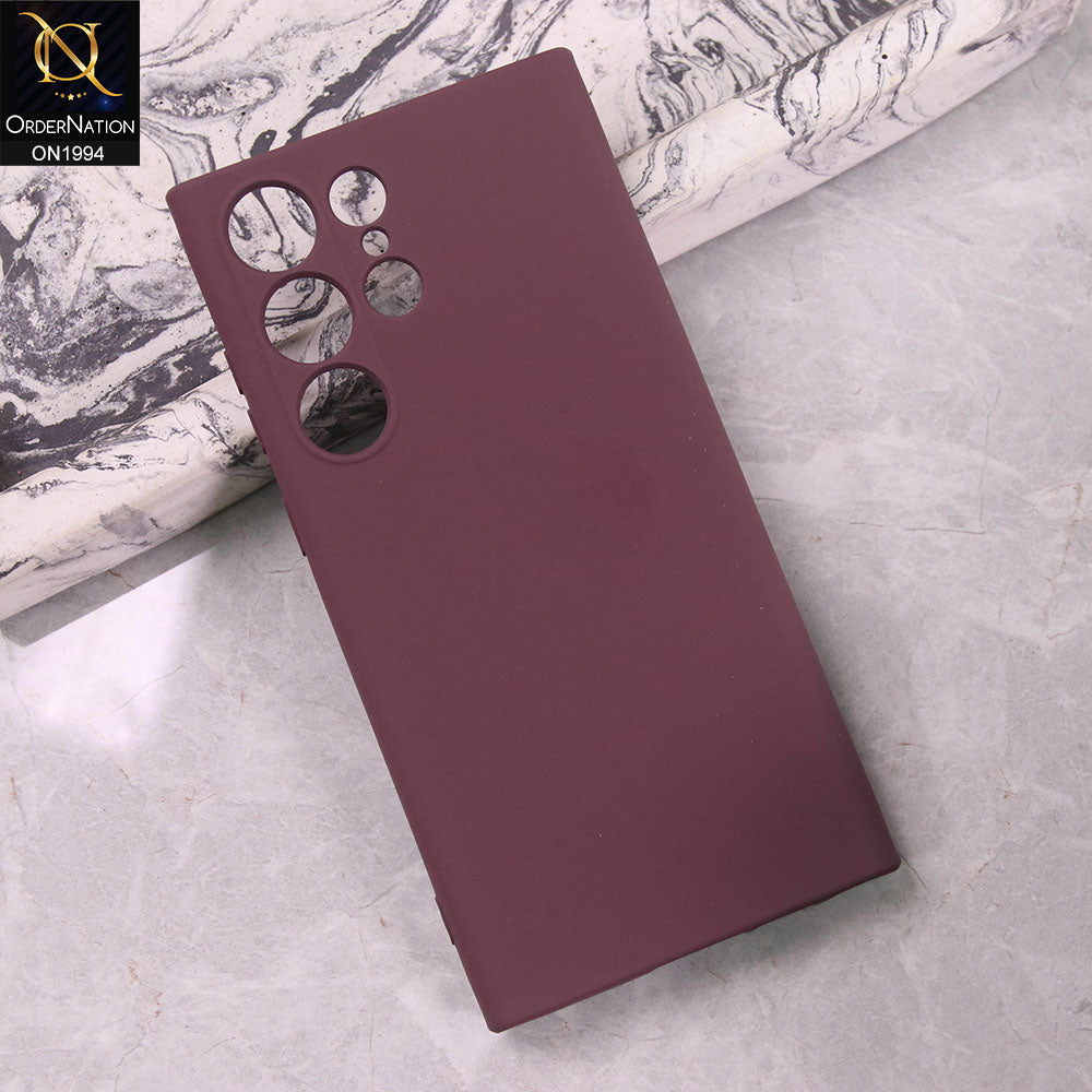 Samsung Galaxy S23 Ultra 5G Cover - Maroon - Matte Shockproof Sillica Gel Soft Case