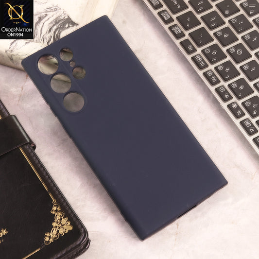 Samsung Galaxy S23 Ultra 5G  Cover  - Midnight Blue - New Matte Gray Silicone Case  Soft Touch Slim Back Cover