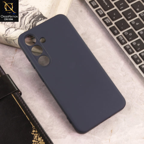 Samsung Galaxy S24 Cover  - Blue - New Matte Gray Silicone Case  Soft Touch Slim Back Cover