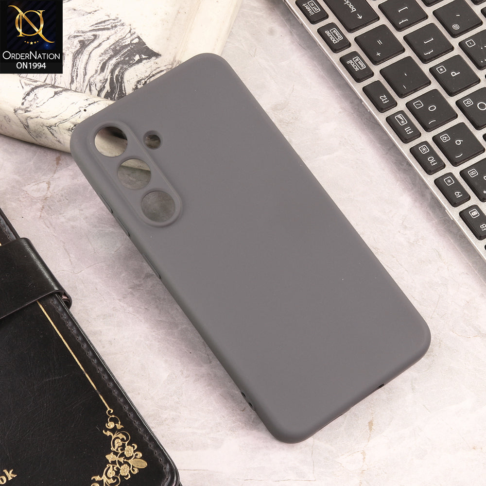 Samsung Galaxy S25 Cover  - Dark Gray - New Matte Gray Silicone Case  Soft Touch Slim Back Cover