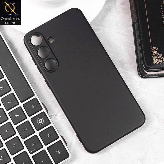 Samsung Galaxy S25 Plus Cover - Black -  Matte Shockproof Sillica Gel Soft Case