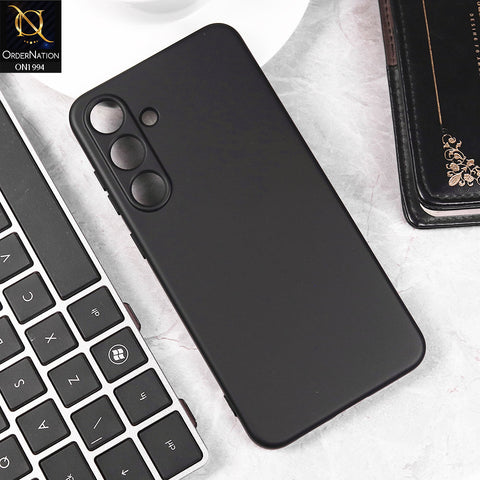 Samsung Galaxy S25 Plus Cover - Black -  Matte Shockproof Sillica Gel Soft Case