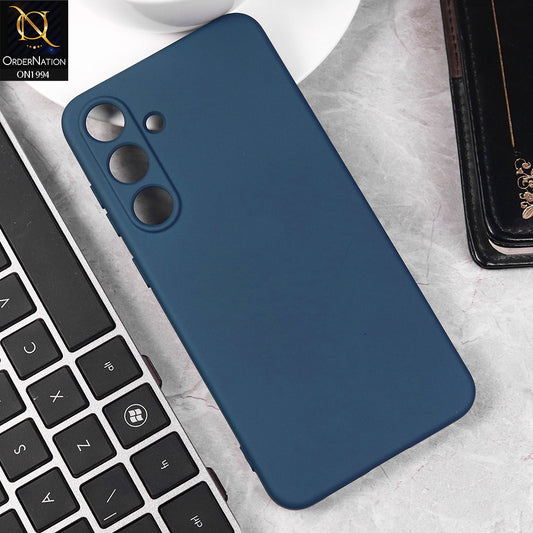 Samsung Galaxy S25 Plus Cover - Blue -  Matte Shockproof Sillica Gel Soft Case
