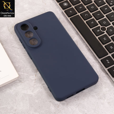 Samsung Galaxy S26 Plus Cover - Blue - New Matte Gray Silicone Case  Soft Touch Slim Back Coverr