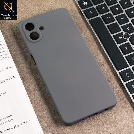 Samsung Galaxy M07 Cover - Gray - New Matte Blue Silicone Case  Soft Touch Slim Back Cover