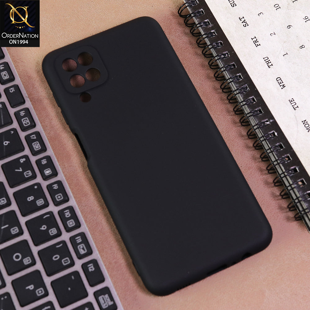 Samsung Galaxy A12 Cover  - Black -  Matte Shockproof Sillica Gel Soft Case