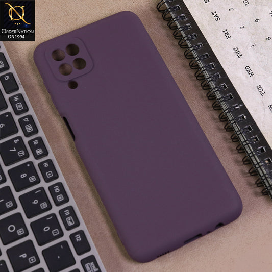 Samsung Galaxy A12 Cover  - Dark Magenta -  Matte Shockproof Sillica Gel Soft Case