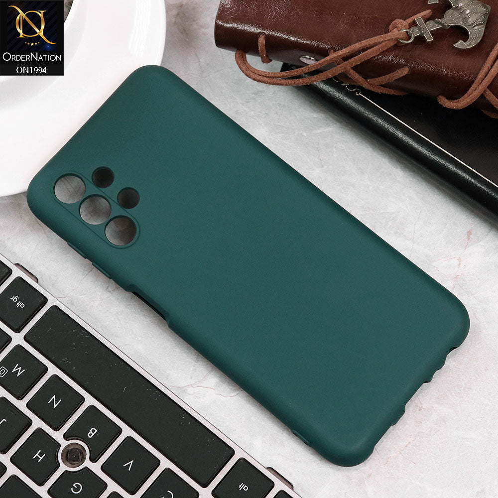 Samsung Galaxy A13 Cover - Green - Matte Shockproof Sillica Gel Soft Case