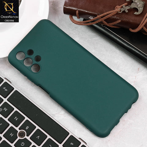 Samsung Galaxy A13 Cover - Green - Matte Shockproof Sillica Gel Soft Case