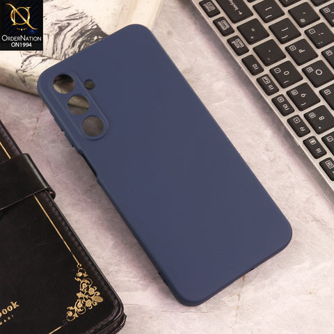 Samsung Galaxy A16  Cover  - Blue - New Matte Gray Silicone Case  Soft Touch Slim Back Cover