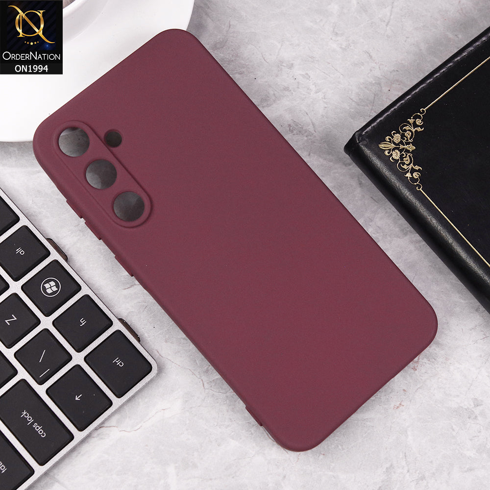 Samsung Galaxy A55 Cover - Maroon - Matte Shockproof Sillica Gel Soft Case