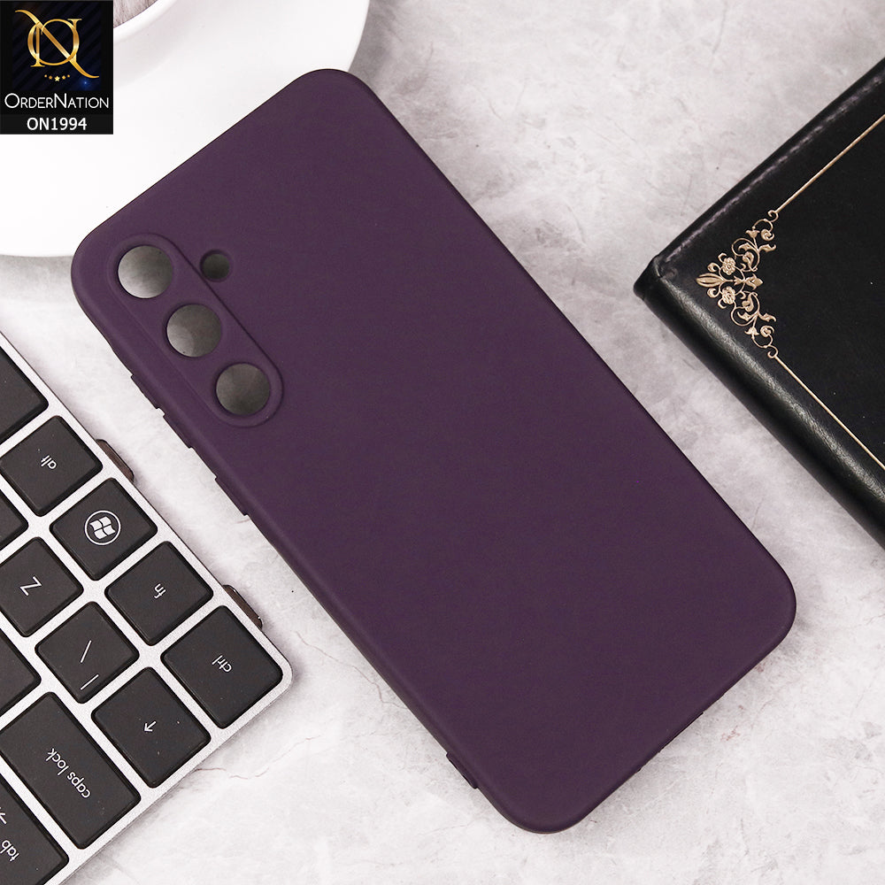 Samsung Galaxy A55 Cover - Purple - Matte Shockproof Sillica Gel Soft Case