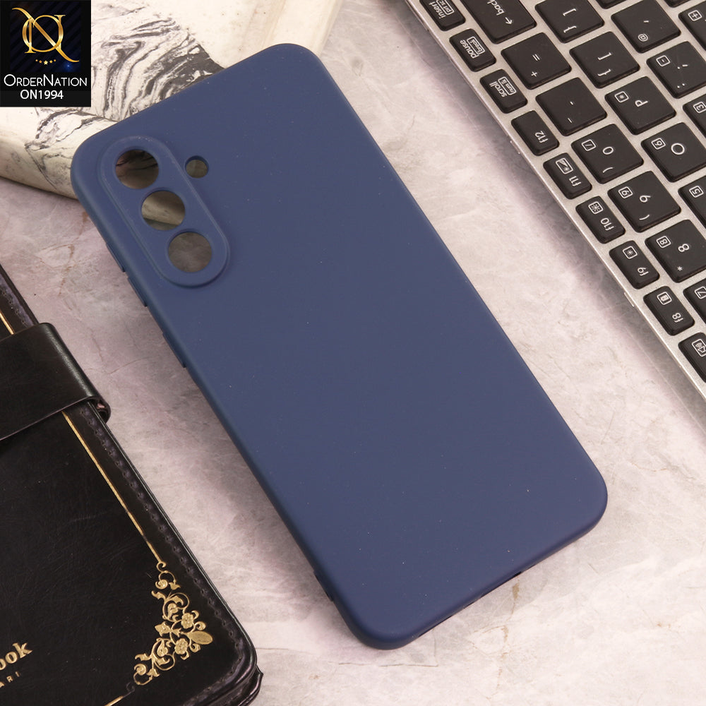 Samsung Galaxy A56  Cover  - Blue - New Matte Gray Silicone Case  Soft Touch Slim Back Cover