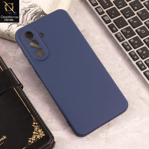 Samsung Galaxy A56  Cover  - Blue - New Matte Gray Silicone Case  Soft Touch Slim Back Cover