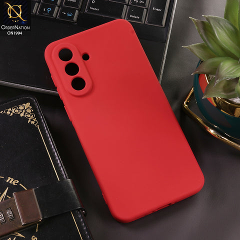 Samsung Galaxy A36 Cover - Red - New Matte Red Silicone Case  Soft Touch Slim Back Cover