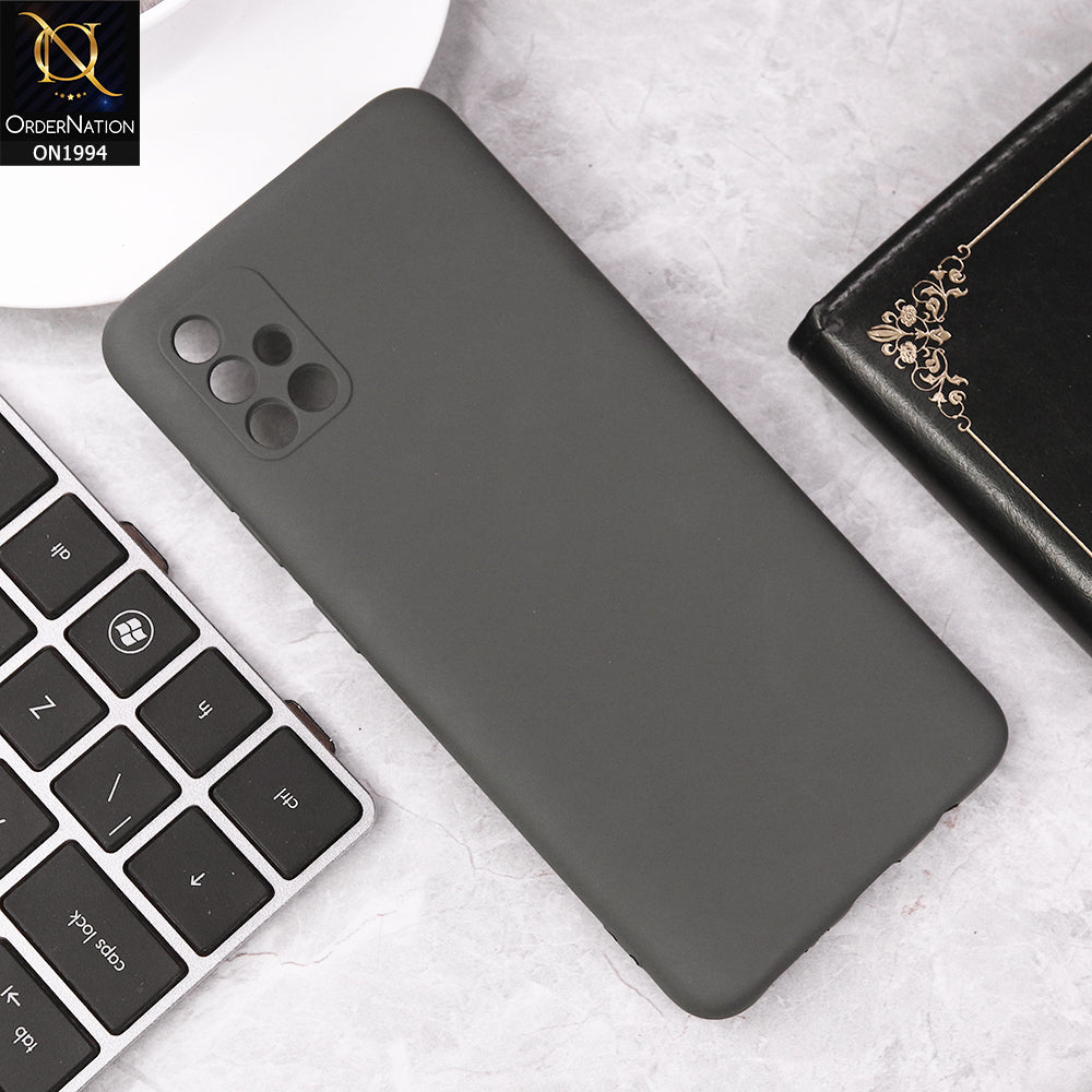 Samsung Galaxy A51 Cover - Dark Gray - Matte Shockproof Sillica Gel Soft Case
