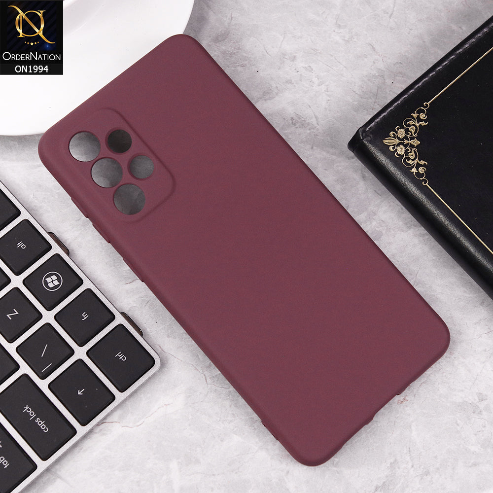 Samsung Galaxy A73 5G Cover - Maroon - Matte Shockproof Sillica Gel Soft Case