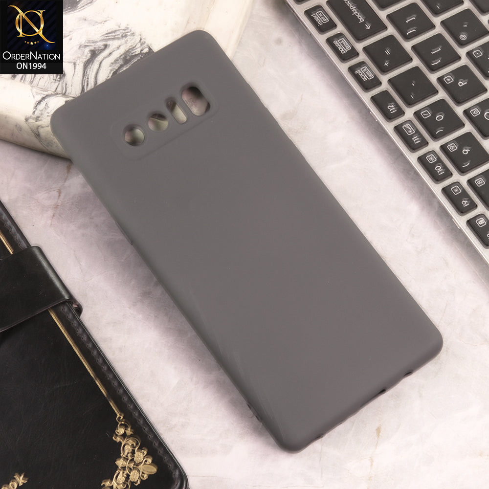 Samsung Galaxy Note 8 Cover  - Dark Gray - New Matte Gray Silicone Case  Soft Touch Slim Back Cover