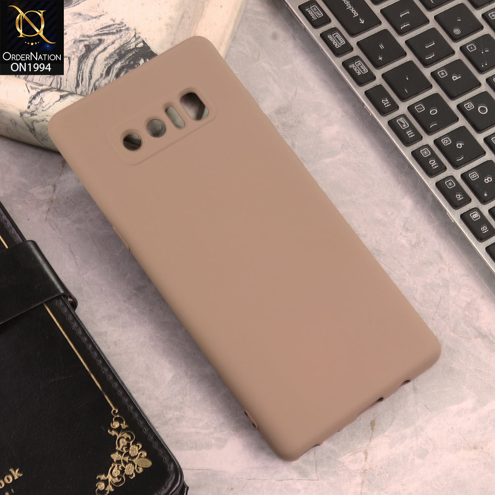 Samsung Galaxy Note 8 Cover  - Light Brown - New Matte Gray Silicone Case  Soft Touch Slim Back Cover