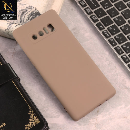 Samsung Galaxy Note 8 Cover  - Light Brown - New Matte Gray Silicone Case  Soft Touch Slim Back Cover