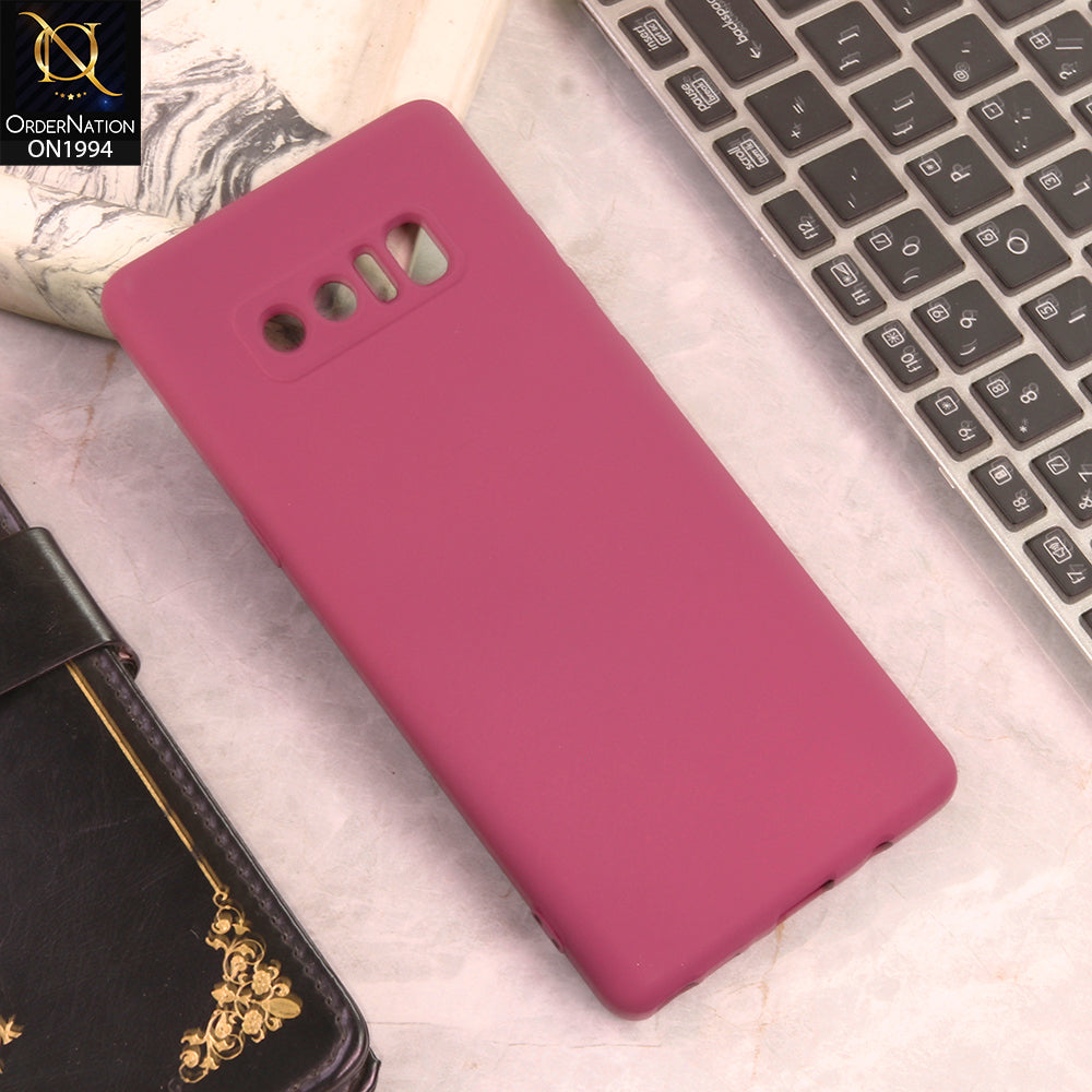 Samsung Galaxy Note 8 Cover  - Light Maroon - New Matte Gray Silicone Case  Soft Touch Slim Back Cover