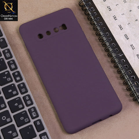 Samsung Galaxy S10 Plus Cover  - Dark Magenta -  Matte Shockproof Sillica Gel Soft Case