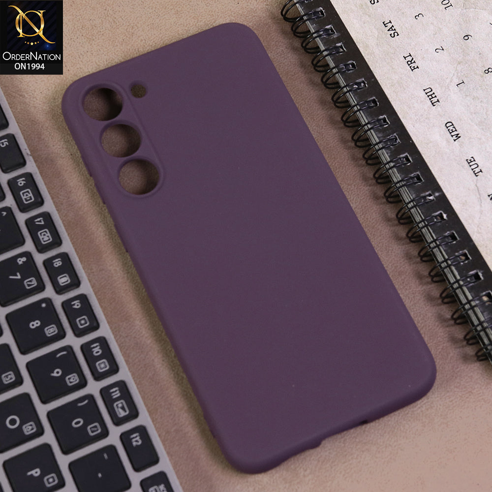 Samsung Galaxy S23 Plus Cover  - Dark Magenta -  Matte Shockproof Sillica Gel Soft Case