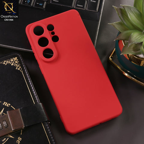 Samsung Galaxy S26 Ultra Cover - Red - New Matte Red Silicone Case  Soft Touch Slim Back Cover