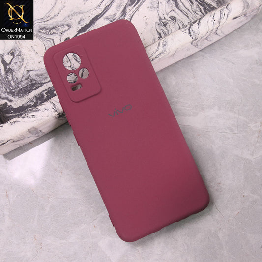 Vivo V21e Cover - Maroon - Matte Shockproof Sillica Gel Soft Case