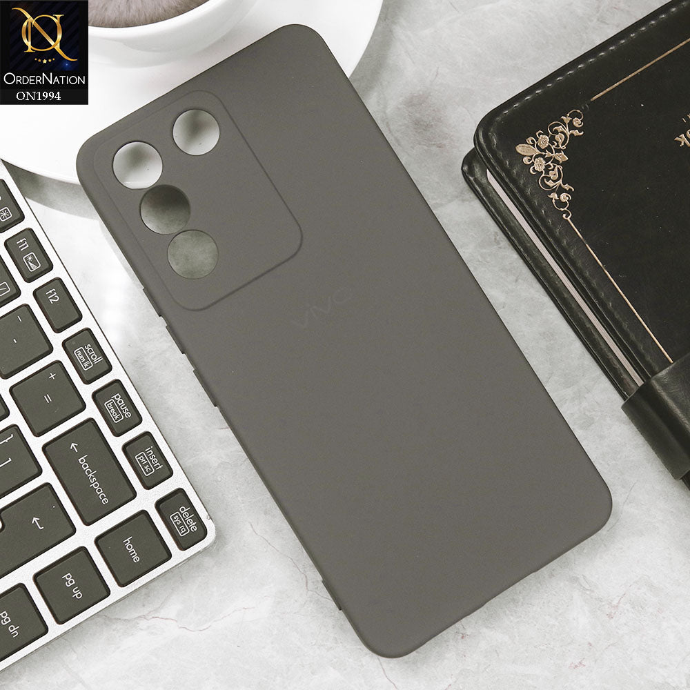 Vivo V27e Cover - Gray - Matte Shockproof Sillica Gel Soft Case