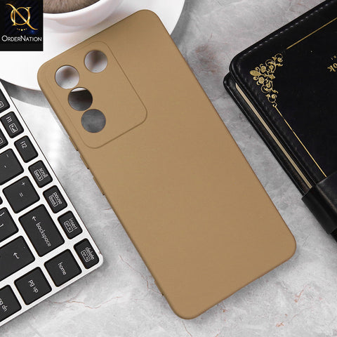 Vivo S16e Cover - Light Brown - Matte Shockproof Sillica Gel Soft Case