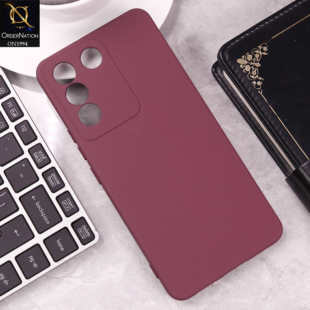 Vivo S16e Cover - Maroon - Matte Shockproof Sillica Gel Soft Case