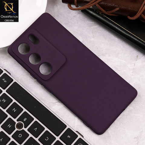 Vivo V29 Cover - Purple - Matte Shockproof Sillica Gel Soft Case