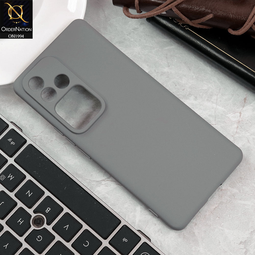 Vivo V30 Cover - Light Gray - Matte Shockproof Sillica Gel Soft Case