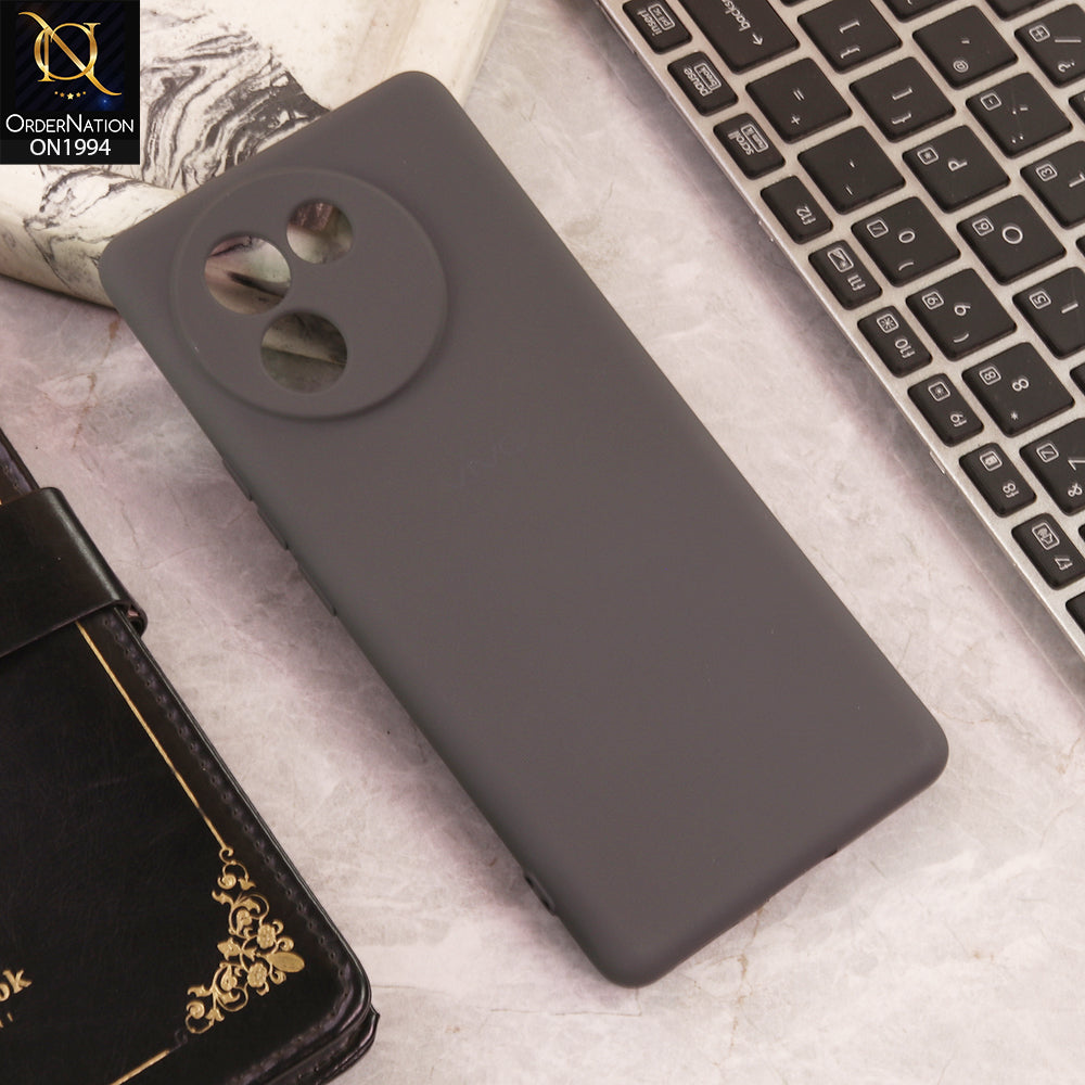 Vivo V30e  Cover  - Dark Gray - New Matte Dark Gray Silicone Case  Soft Touch Slim Back Cover