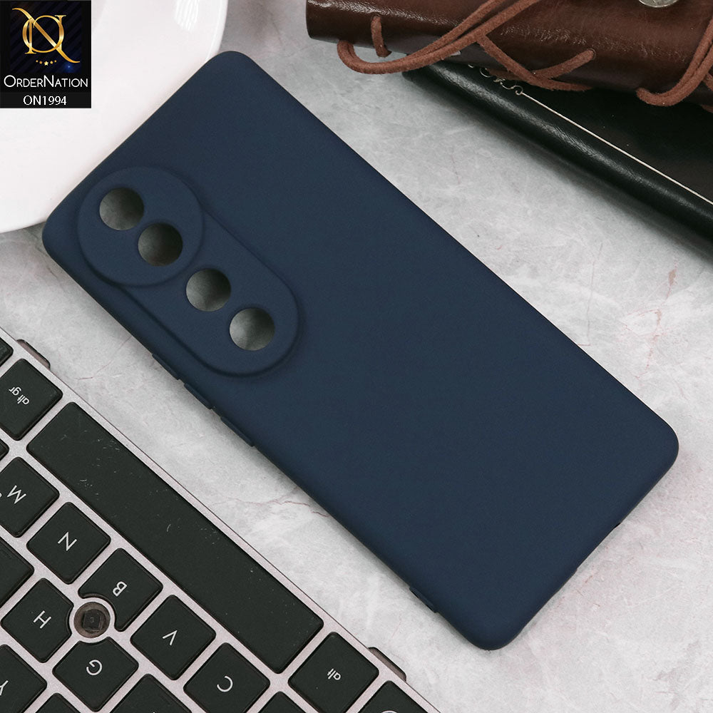 Vivo V40 Cover - Midnight Blue - Matte Shockproof Sillica Gel Soft Case