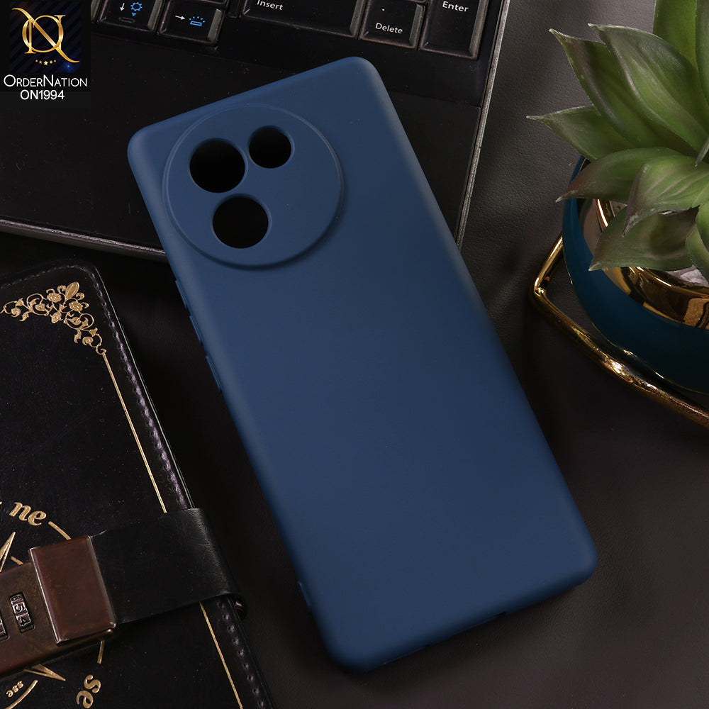 Vivo V40e Cover - Blue - New Matte Blue Silicone Case  Soft Touch Slim Back Cover