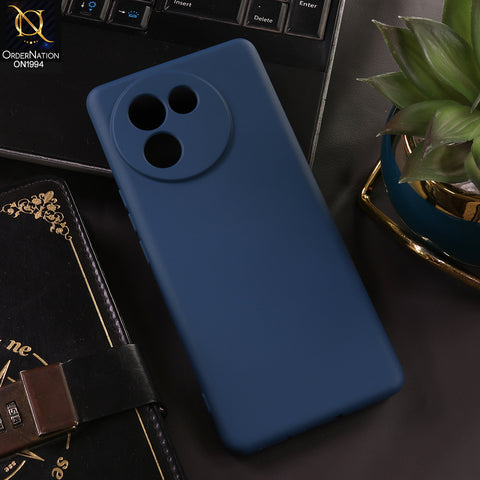 Vivo V40e Cover - Blue - New Matte Blue Silicone Case  Soft Touch Slim Back Cover