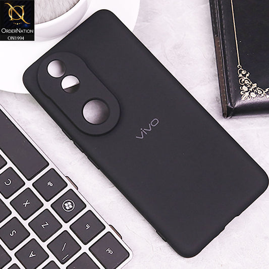 Vivo V50 Cover - Black -  Matte Shockproof Sillica Gel Soft Case
