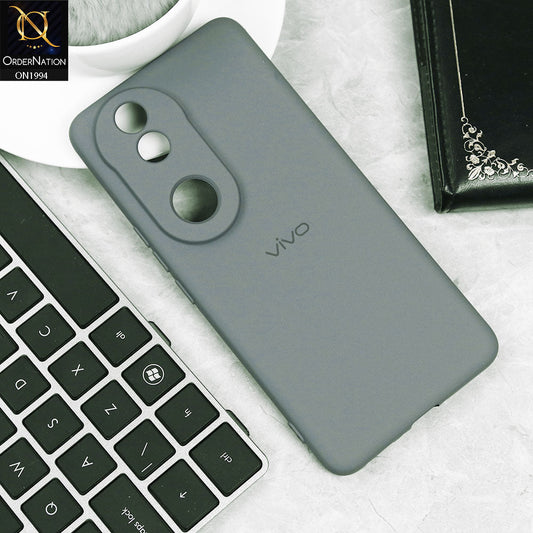 Vivo V50 Cover - Light Gray -  Matte Shockproof Sillica Gel Soft Case