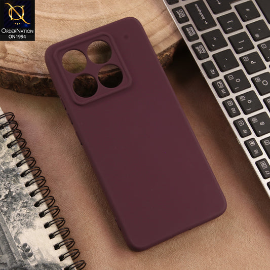 Xiaomi 14T Cover  - Maroon - New Matte Blue Silicone Case  Soft Touch Slim Back Cover