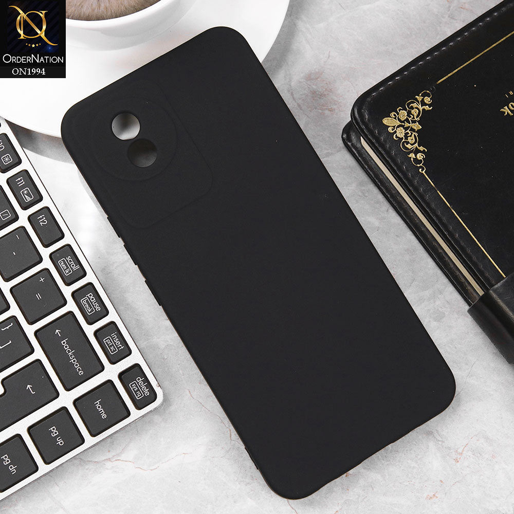 Vivo Y02 Cover - Black - Matte Shockproof Sillica Gel Soft Case