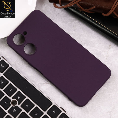 Vivo Y03 Cover - Purple - Matte Shockproof Sillica Gel Soft Case