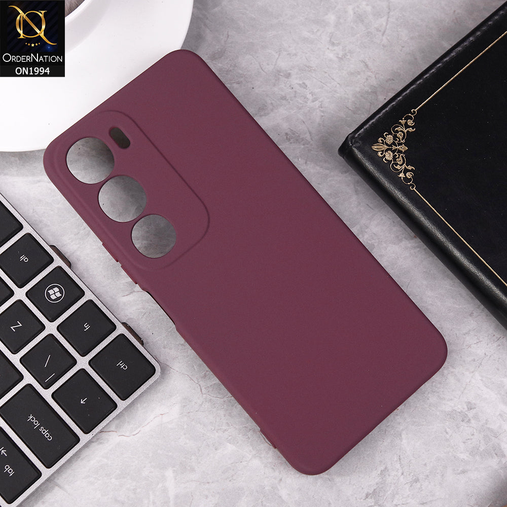 Vivo Y29 5G  Cover - Maroon - Matte Shockproof Sillica Gel Soft Case