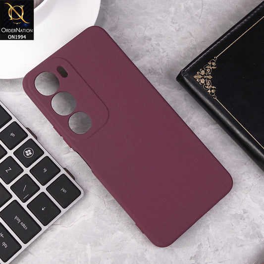 Vivo Y29 5G  Cover - Maroon - Matte Shockproof Sillica Gel Soft Case