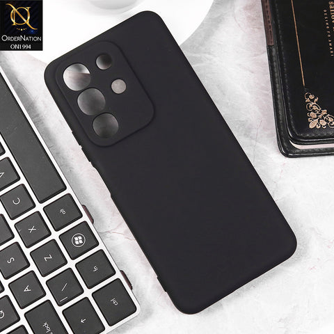 Vivo Y29 4G Cover - Black -  Matte Shockproof Sillica Gel Soft Case