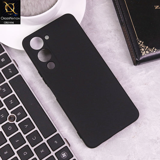 Vivo Y04 Cover - Black -  Matte Shockproof Sillica Gel Soft Case