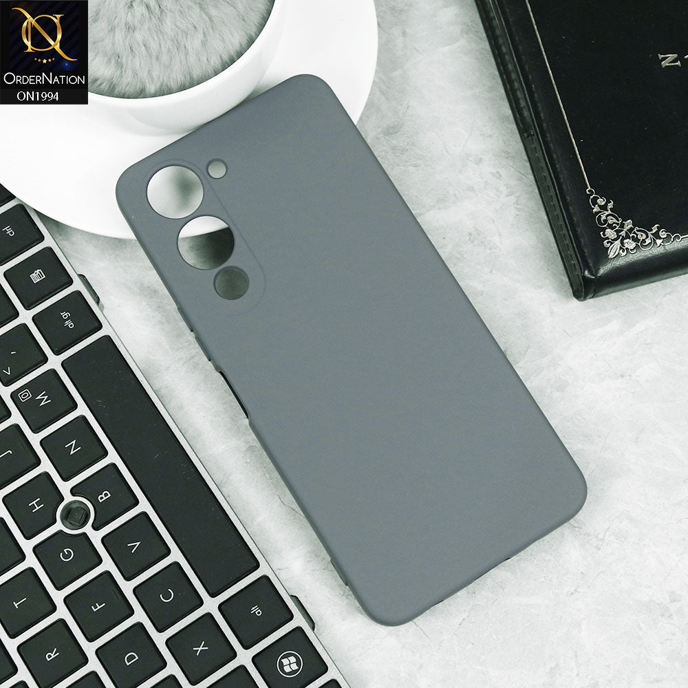 Vivo Y04 Cover - Light Gray -  Matte Shockproof Sillica Gel Soft Case