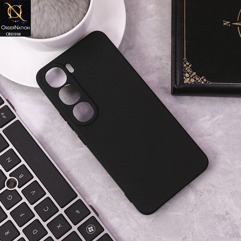 Vivo V40 Lite (IDN) Cover - Black -  Matte Shockproof Sillica Gel Soft Case